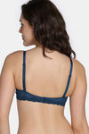 Zivame Coquette Blush Padded Non Wired 3/4Th Coverage Lace Bra - Gibraltor Sea — thumbnail 3